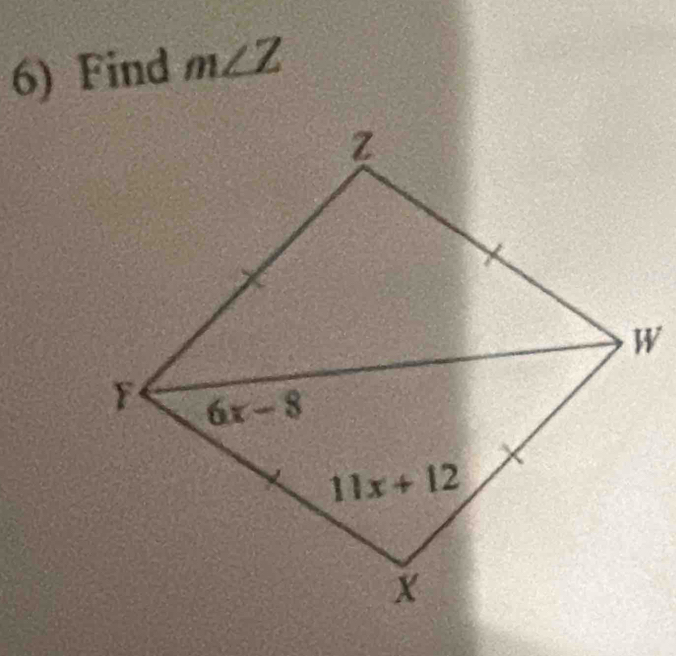 Find m∠ Z