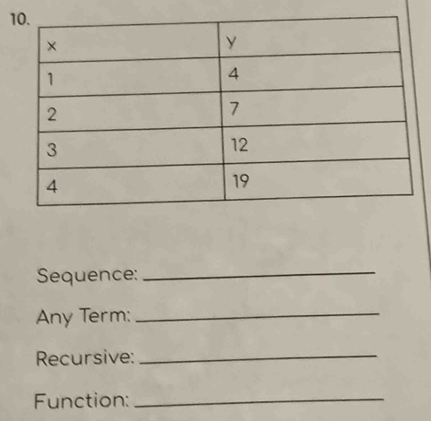 Sequence: 
_ 
Any Term:_ 
Recursive:_ 
Function:_