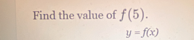 Find the value of f(5).
y=f(x)