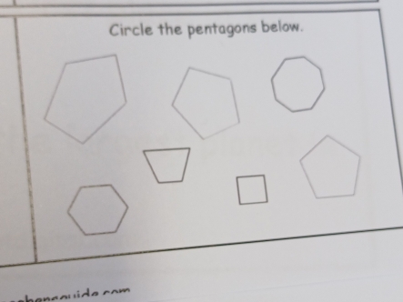 Circle the pentagons below.