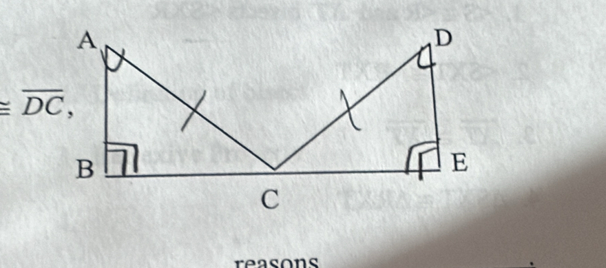 ≌ overline DC, 
reasons