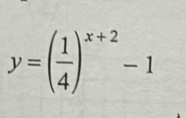 y=( 1/4 )^x+2-1