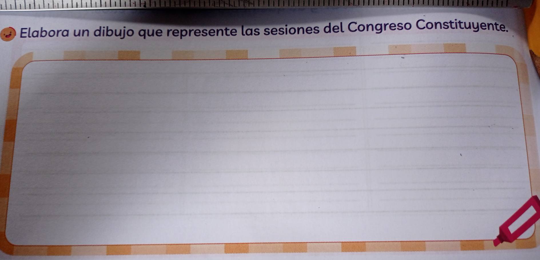 Elabora un dibujo que represente las sesiones del Congreso Constituyente.