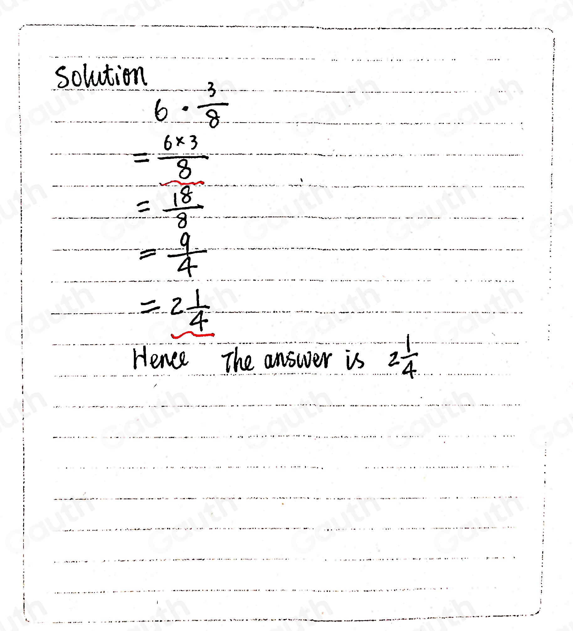 Solved: Multiply 6· 3/8 . Simplify the answer and express it as a mixed