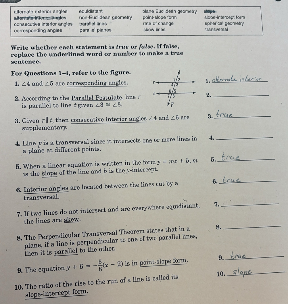 Solved: alternate exterior angles equidistant plane Euclidean geometry ...