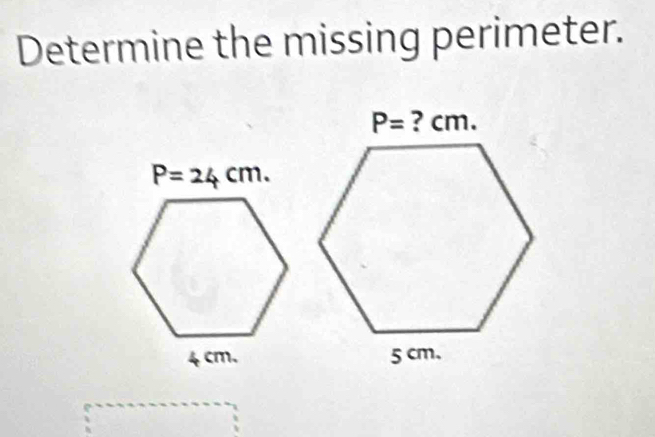 Determine the missing perimeter.