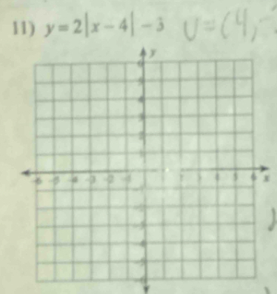 y=2|x-4|-3
x