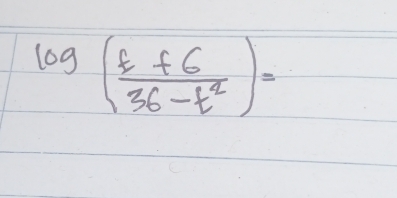 log ( (f+6)/36-t^2 )=