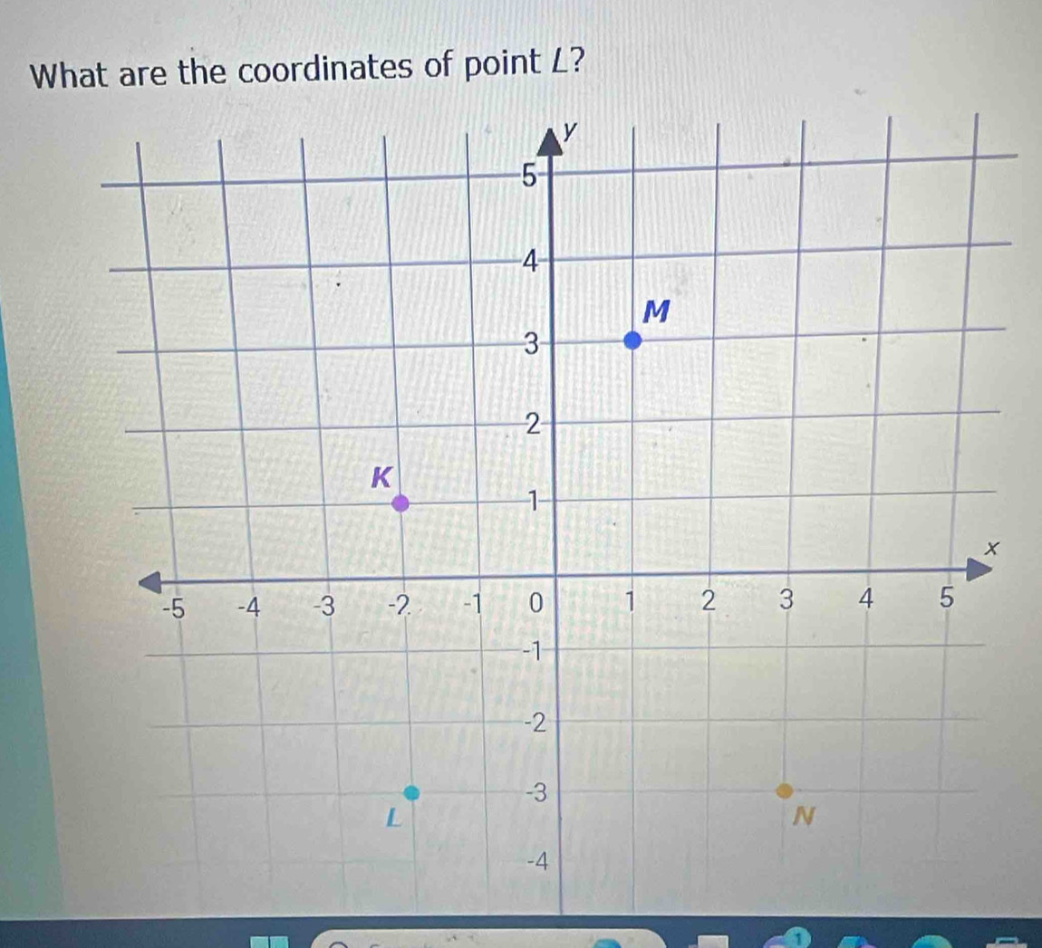 What are the coordinates of point L?