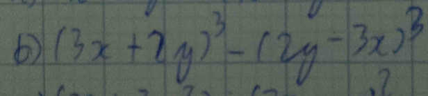 (3x+2y)^3-(2y-3x)^3