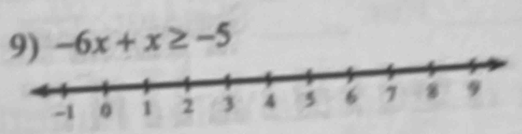 -6x+x≥ -5