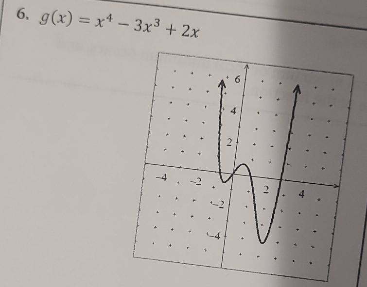 6, g(x)=x^4-3x^3+2x