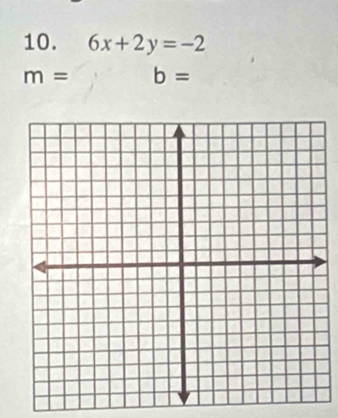 6x+2y=-2
m= □ b=