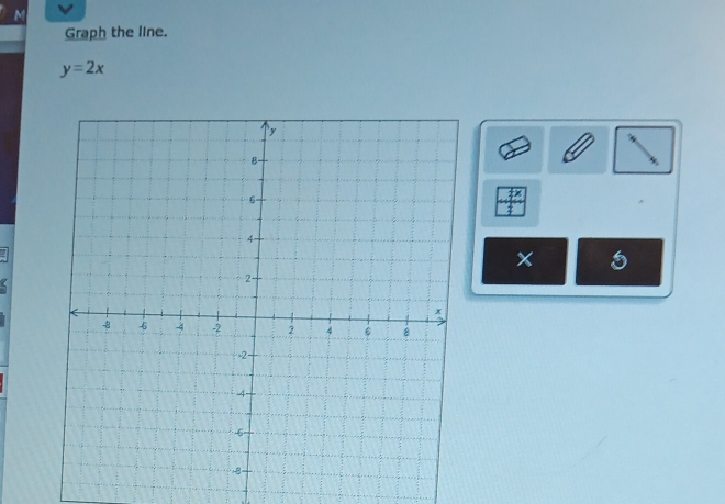 Graph the line.
y=2x
x