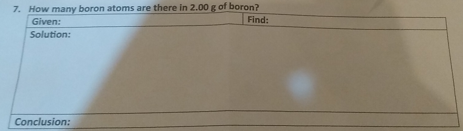 of boron?