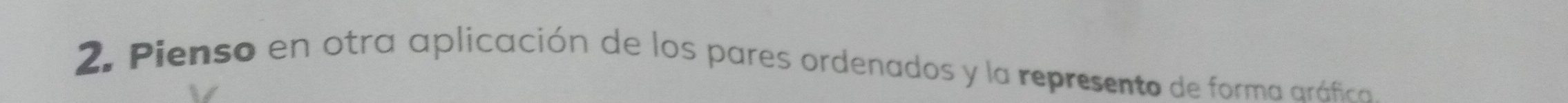 Pienso en otra aplicación de los pares ordenados y la represento de forma aráfica