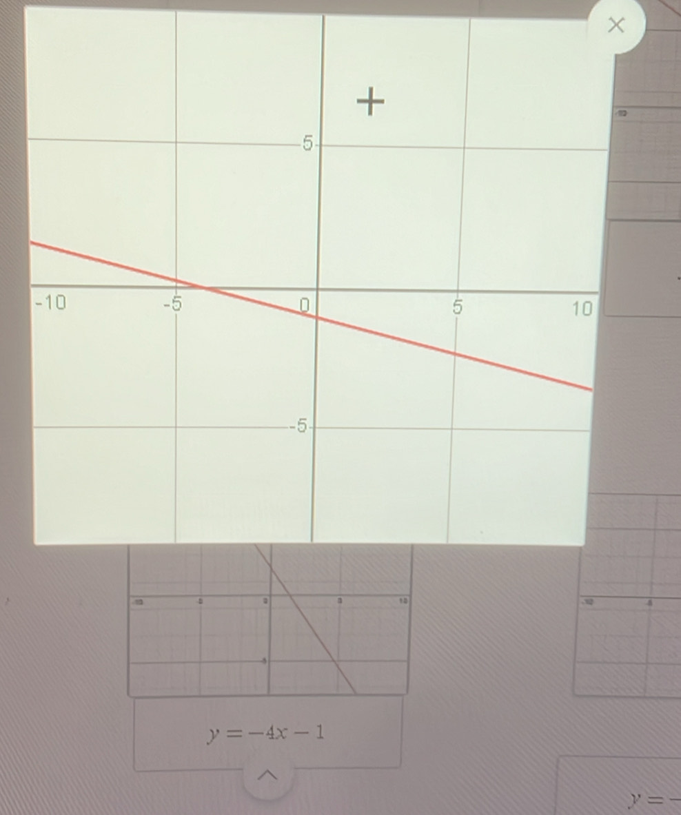 × 
4
y=-4x-1
y= _ frac 