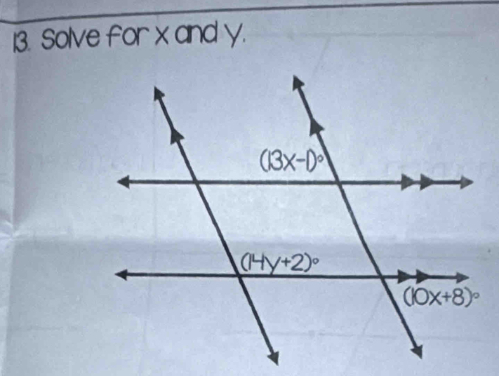 Solve for x and y.