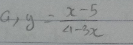 G, y= (x-5)/4-3x 