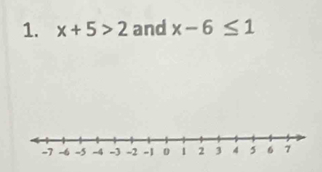 x+5>2 and x-6≤ 1