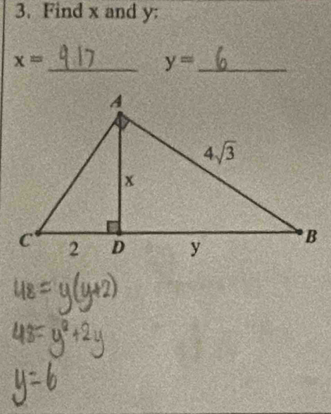 Find x and y:
x=
_ y= _