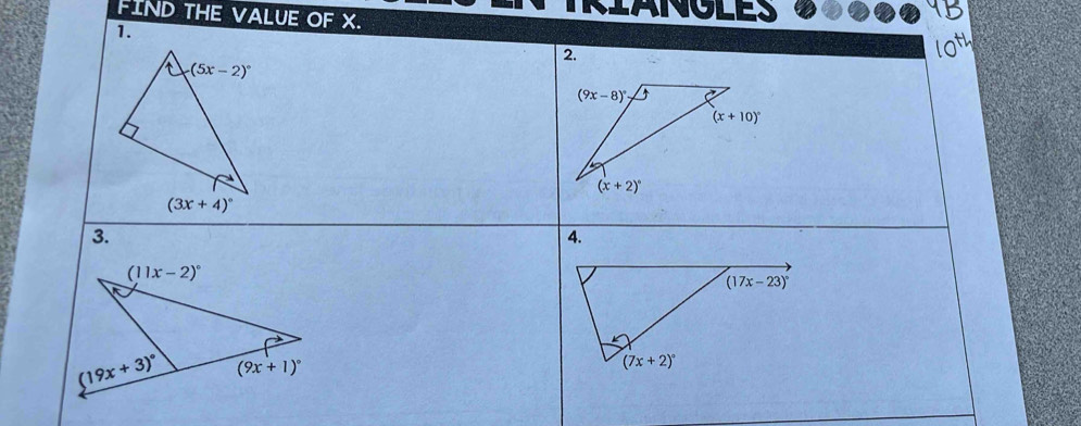 FIND THE VALUE OF X. LANOLE.