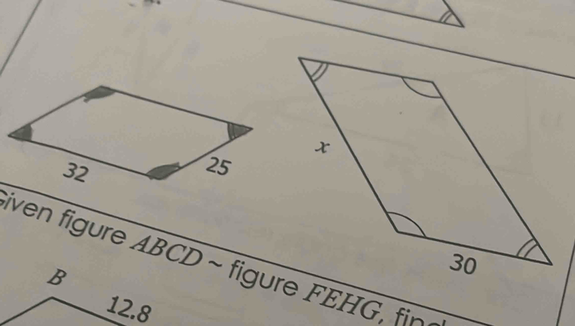 iven figure ABCD ~ figure F E