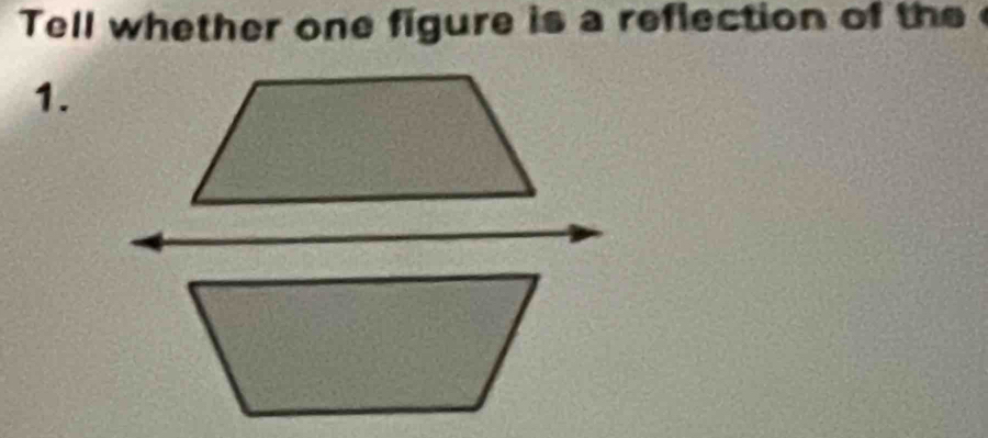 Tell whether one figure is a reflection of the 
1.