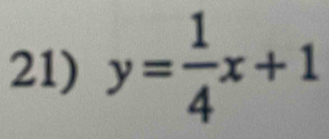 y= 1/4 x+1