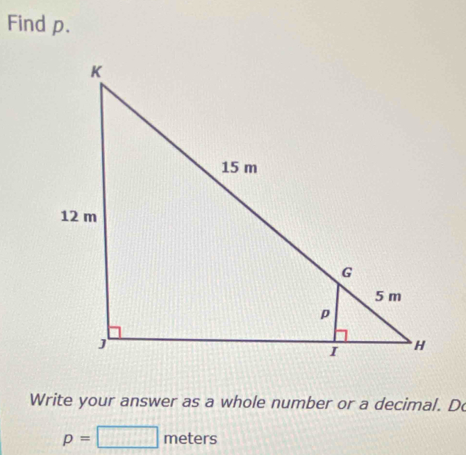 Find p. 
Write your answer as a whole number or a decimal. Do
p=□ n net er S