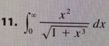 ∈t _0^((∈fty)frac x^2)sqrt(1+x^3)dx