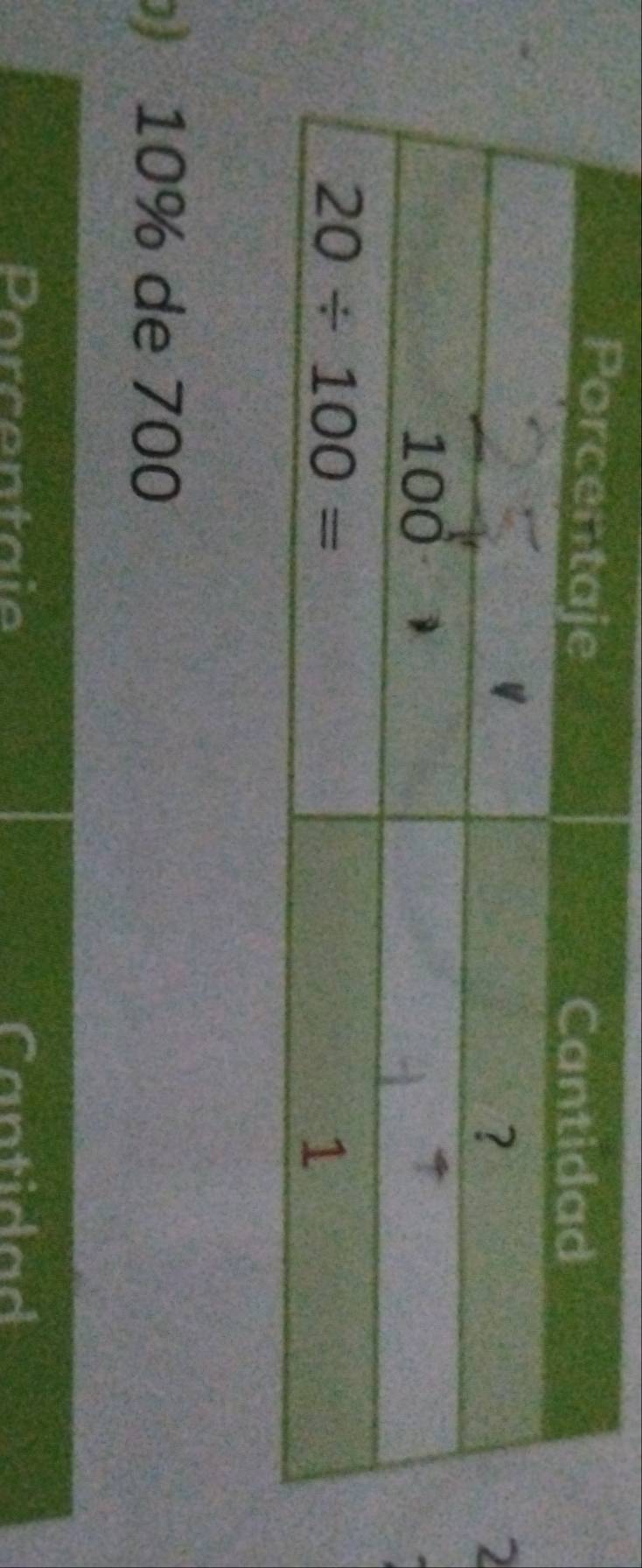 Resuelto:10% de 700 Porcentale Cantidad