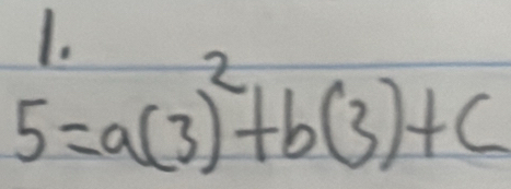 1
5=a(3)^2+b(3)+c