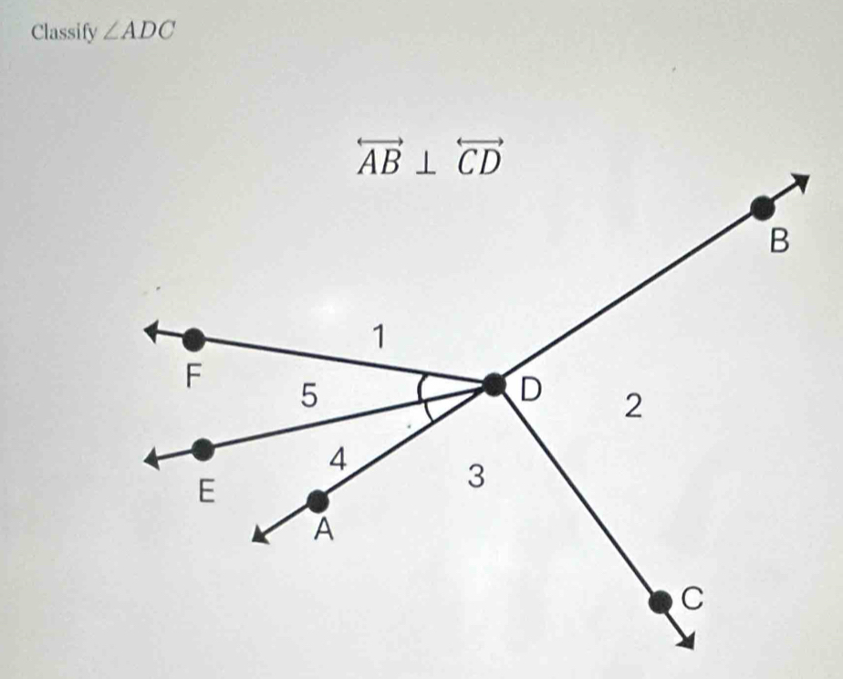 Classify ∠ ADC