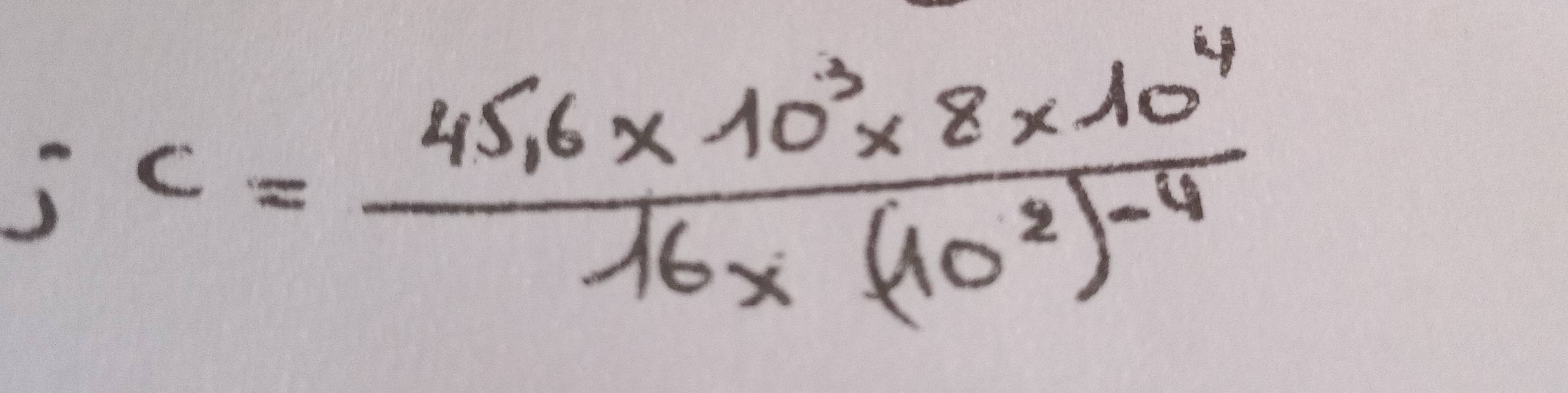 ;c=frac 45.6* 10^3* 8* 10^416* (10^2)^-4