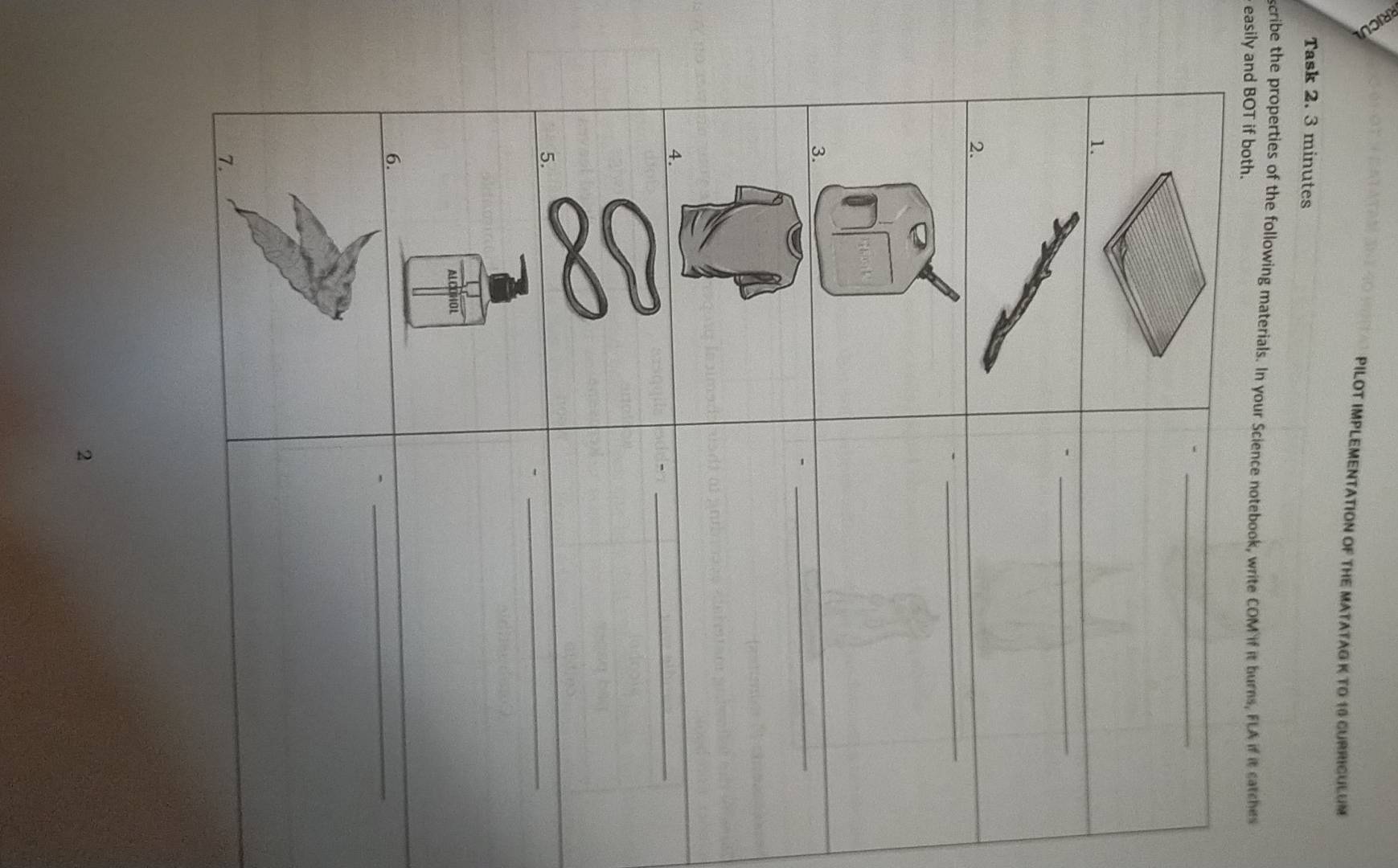 Solved: PILOT IMPLEMENTATION OF THE MATATAG K TO 10 CURRICULUM Task 2 ...