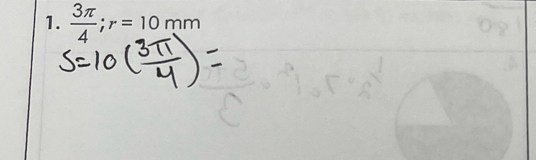  3π /4 ; r=10mm