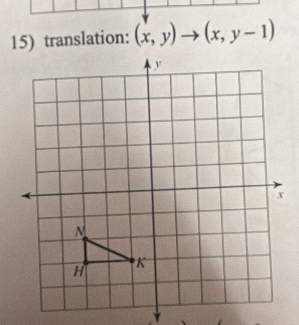 translation: (x,y)to (x,y-1)