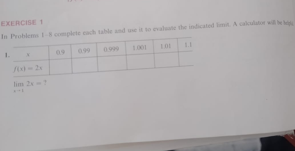 Solved: 1-8 complete each table and use it to evaluate the indicated ...