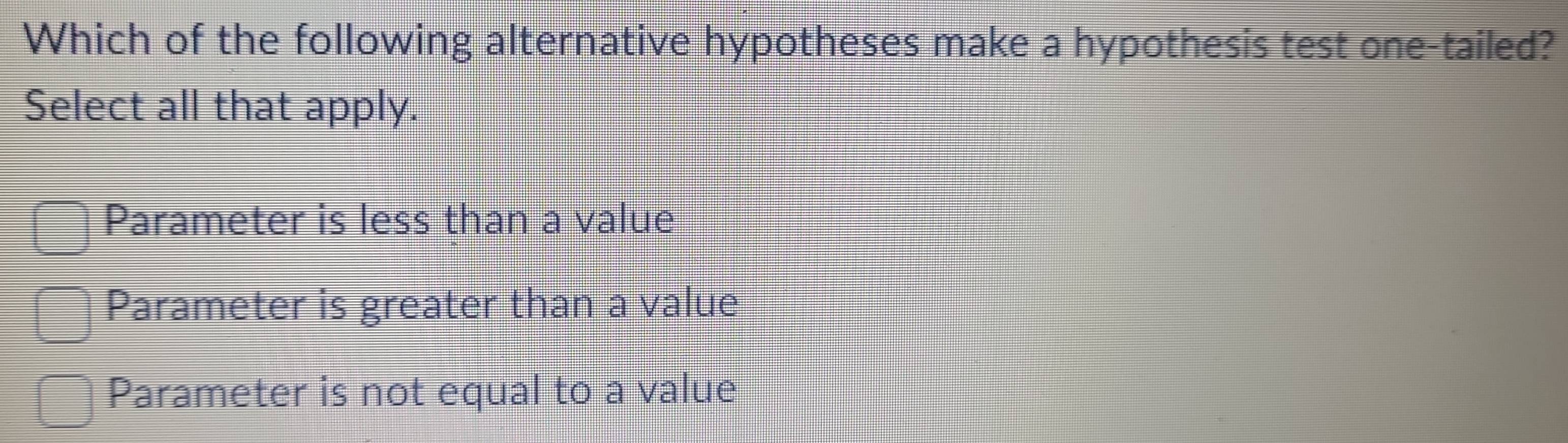 Solved: Which of the following alternative hypotheses make a hypothesis ...