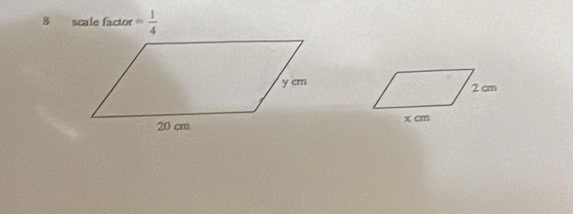 scale factor = 1/4 