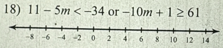 11-5m or -10m+1≥ 61