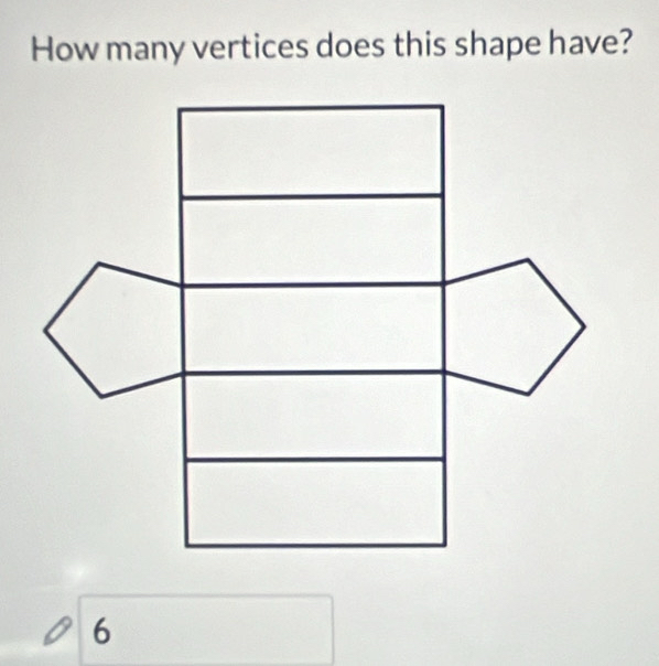 How many vertices does this shape have?
6