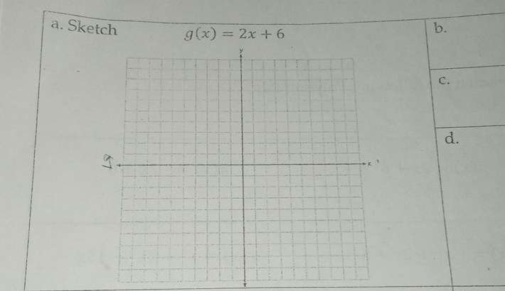 Sketch g(x)=2x+6
b. 
C. 
d.