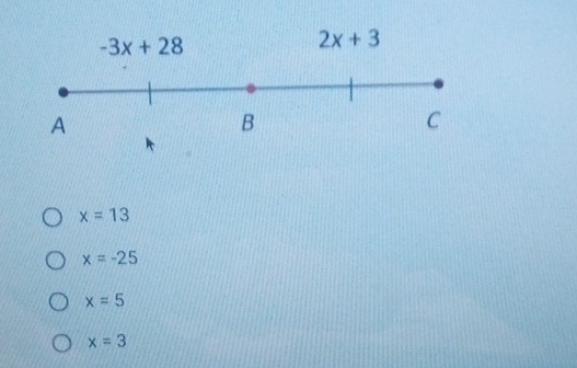 x=13
x=-25
x=5
x=3