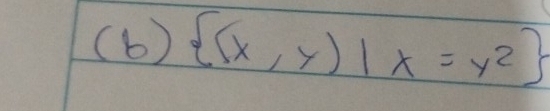 ( b )  (x,y)|x=y^2