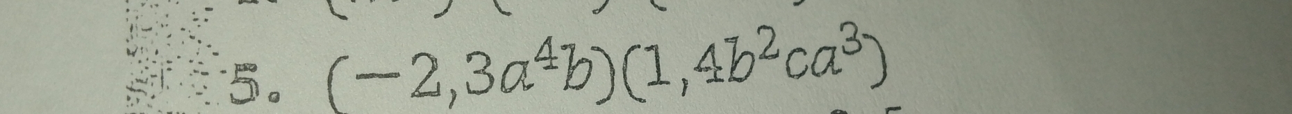 (-2,3a^4b)(1,4b^2ca^3)