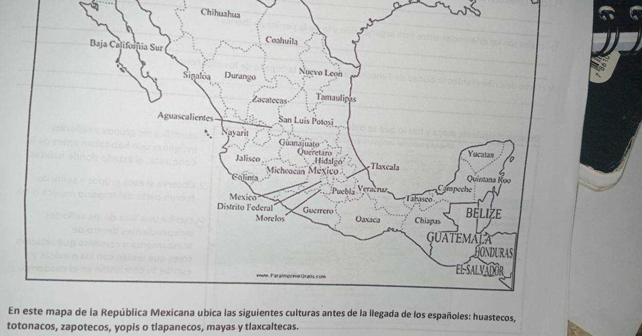 Chihuahua 
En 
totonacos, zapotecos, yopis o tlapanecos, mayas y tlaxcaltecas.