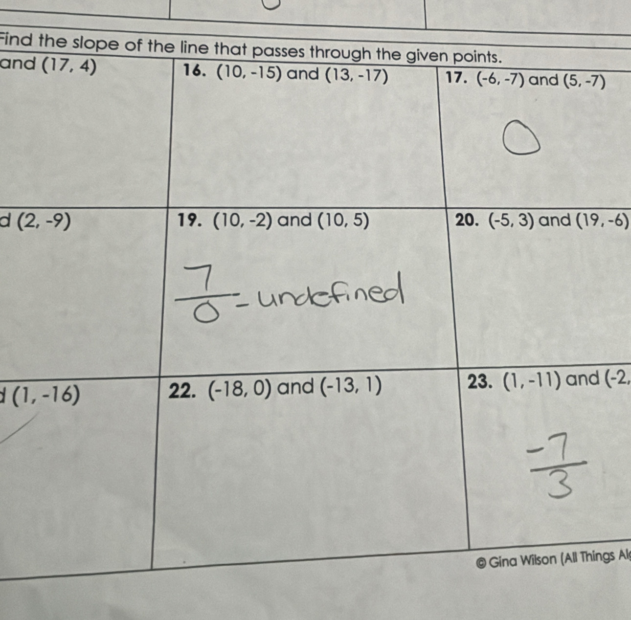 Find
and
a (19,-6)
(-2,
gs Al