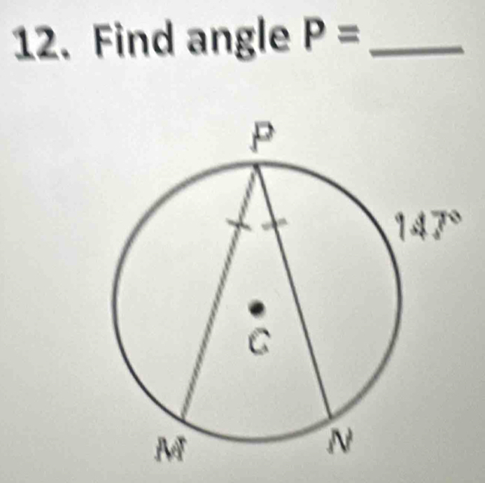 Find angle P= _